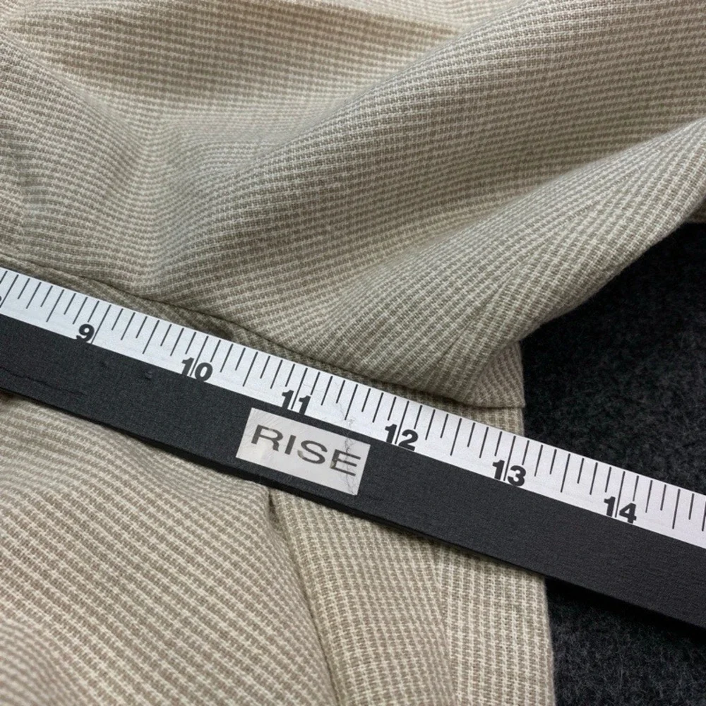 NWT VTG Claiborne Dress Pants Men 30R Beige Micro Check Pleated Cuffed Cotton
